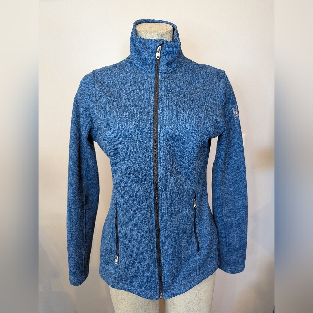 SPYDER Full-zip mid weight core sweater, Blue Ladies Size medium